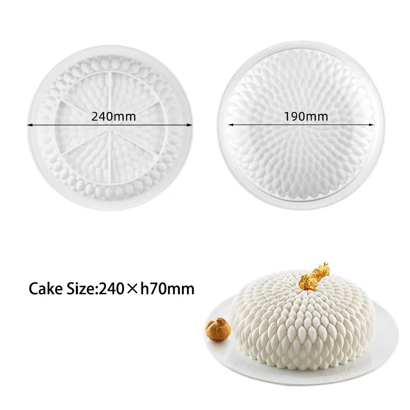 3D Round Silikone Cake Mold For Baking Mousse Desserts Bakeware Cake Decorating Tools