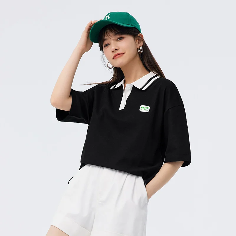 Semir Polo Shirt Women Short 2023 Summer New Loose Waist Soft Comfortable T-shirt