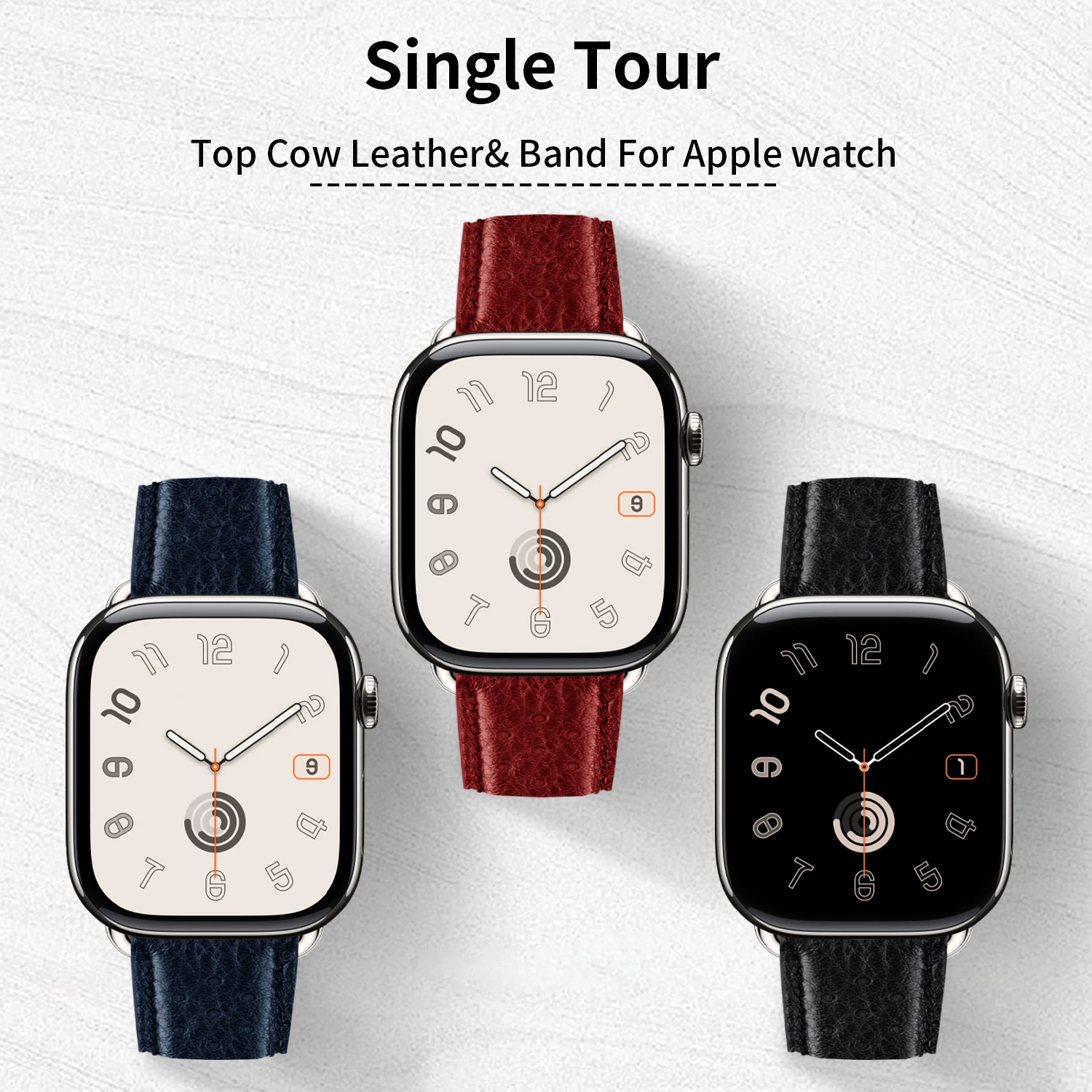 

2025 New Leather Strap For Apple Watch Bands Series10 9 8 7 6 SE 5 41MM 45MM 46MM 49MM Iwatch Ultra 2 Band