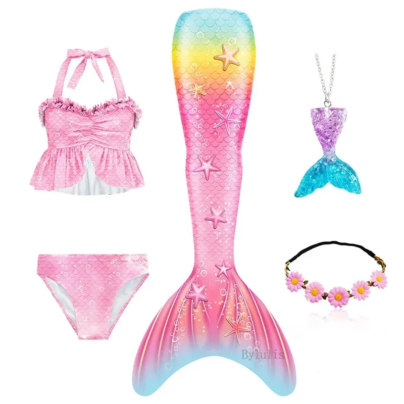 Girls Mermaid tail Kids Beach Pool Clothes Bathing Suit the Little Mermaid Costume Bikini Cosplay Children Christmas Swimsuit