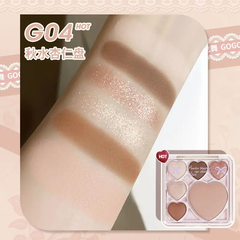 GOGO TALES Oogschaduwpalet Langdurig, gemakkelijk te dragen Matte parelmoer Multifunctioneel Blush Oogschaduw Make-uppalet