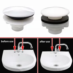 Kitchen Sink Hole Cover Tap Aperture Stopper Blanking Plug White Overflow Holes Drainage Sealed End Cap Bathroom Basin Accessory
