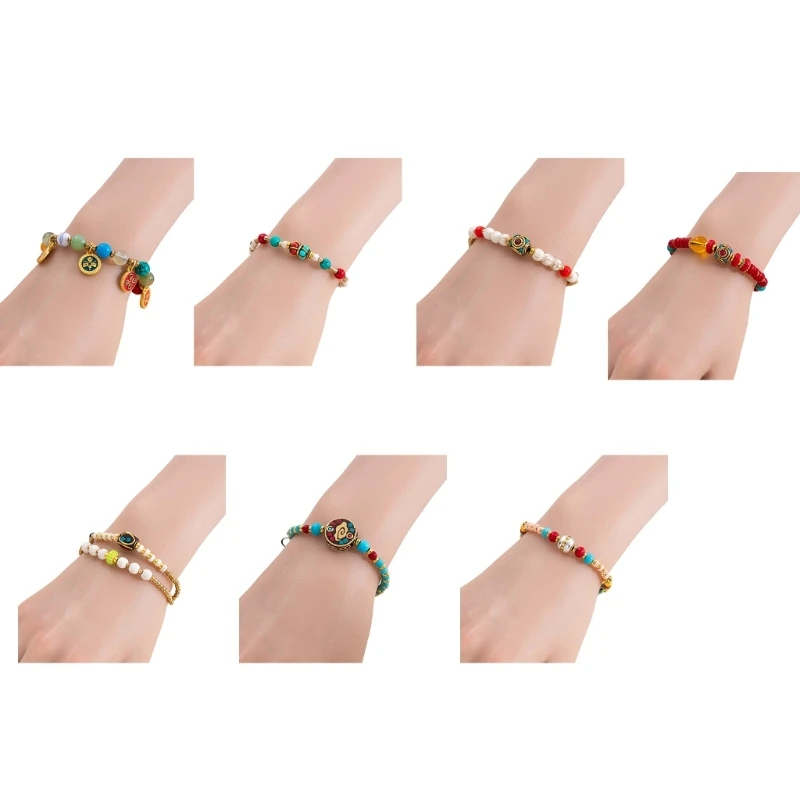 Traditional Nepalese Braided Bracelet Including Natural Turquoise Stone And Long Lasting Alloy Design For Everyday Wear M76B