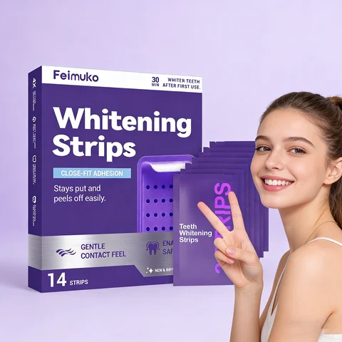 Purple Tooth Whitening Strips Sensitive Teeth Treatment Improve Teeth Yellowing Dental Stain Removal Smile Brightening Strips