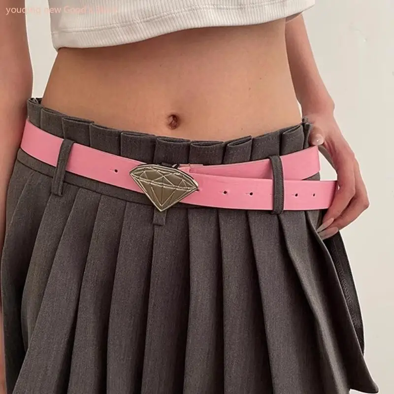 

49ME Durablity PU Leather Waist Belt Adjustable Length PU Belt for Girl Women Decorative Waist Belt for Coat Skirts Jeans