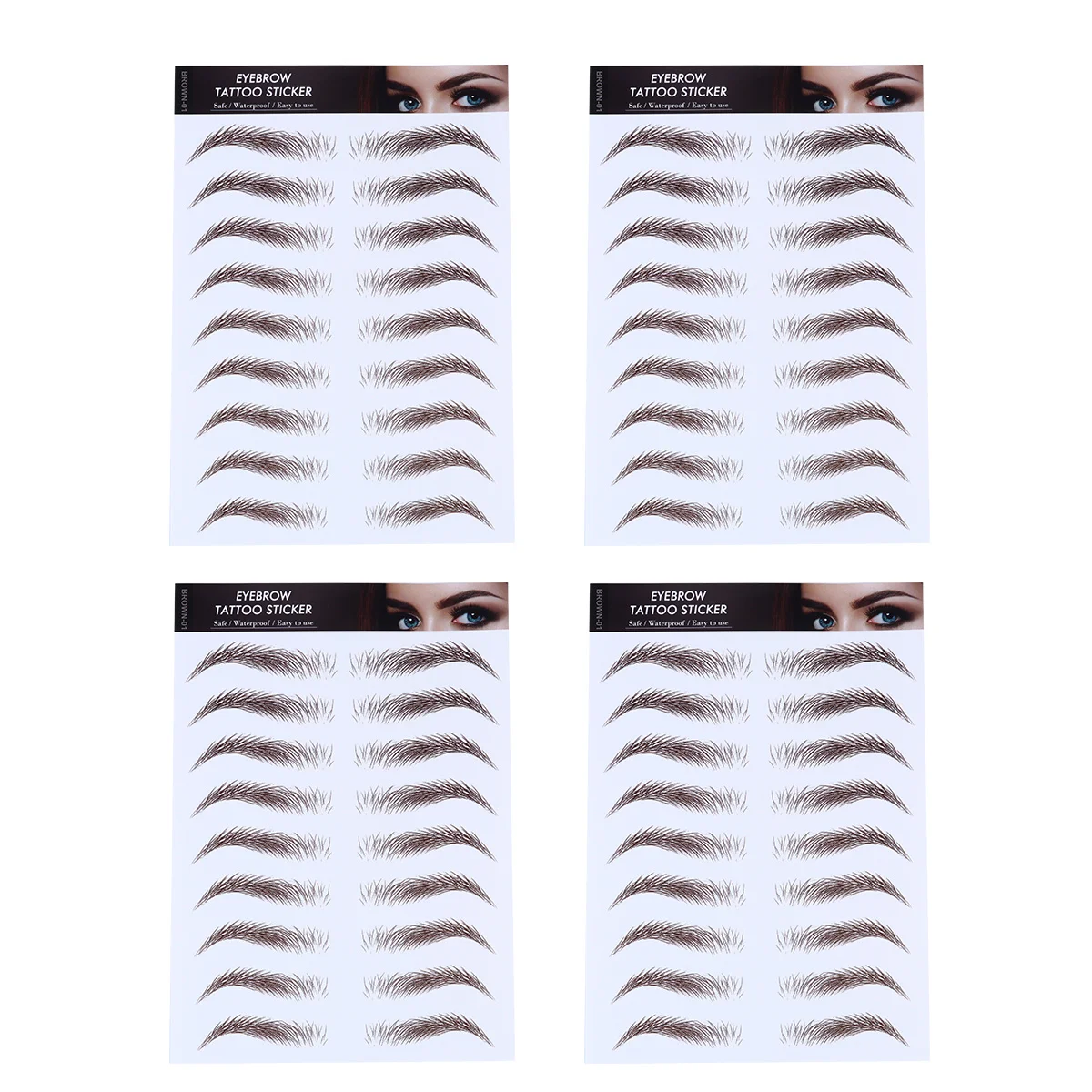 

4Pcs Waterproof Eyebrow Stickers 6d Hair-Like False Eyebrows Tattoo Stickers Reusable Face Contour Enhancer for Women