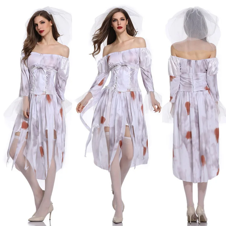 

Королева свадебный доктор длинная юбка косплей костюм ведьмы зомби Хэллоуин женская одежда этнический сценический костюм