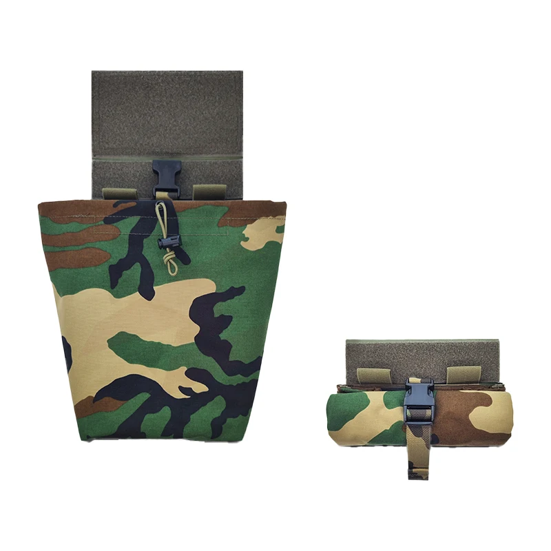 Tactical Raiders Roll Up Addon Drop Front Dump Pouch WL M81 Woodland TR101