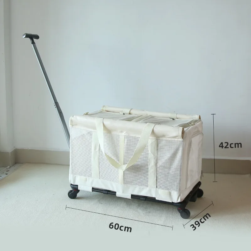 

Pet trolley case large capacity hatchback multi-cat carry bag cat bag going out portable breathable cage