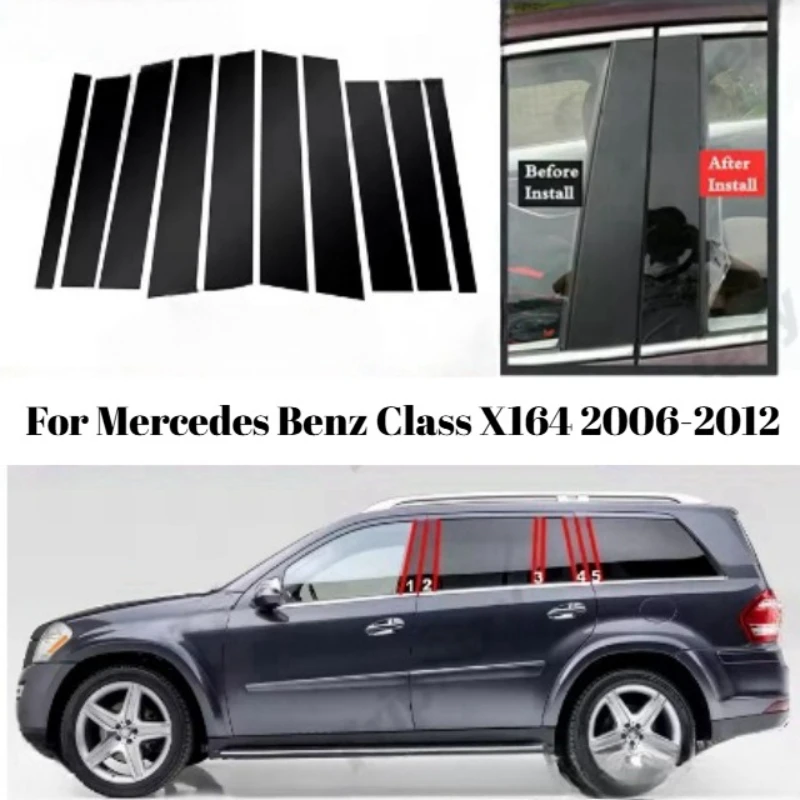

For Mercedes-Benz GLB GLS GLA Gloss Black Window Pillar Posts Trim Cover Exterior Decorative Refit Auto Upgrade Car Accessory