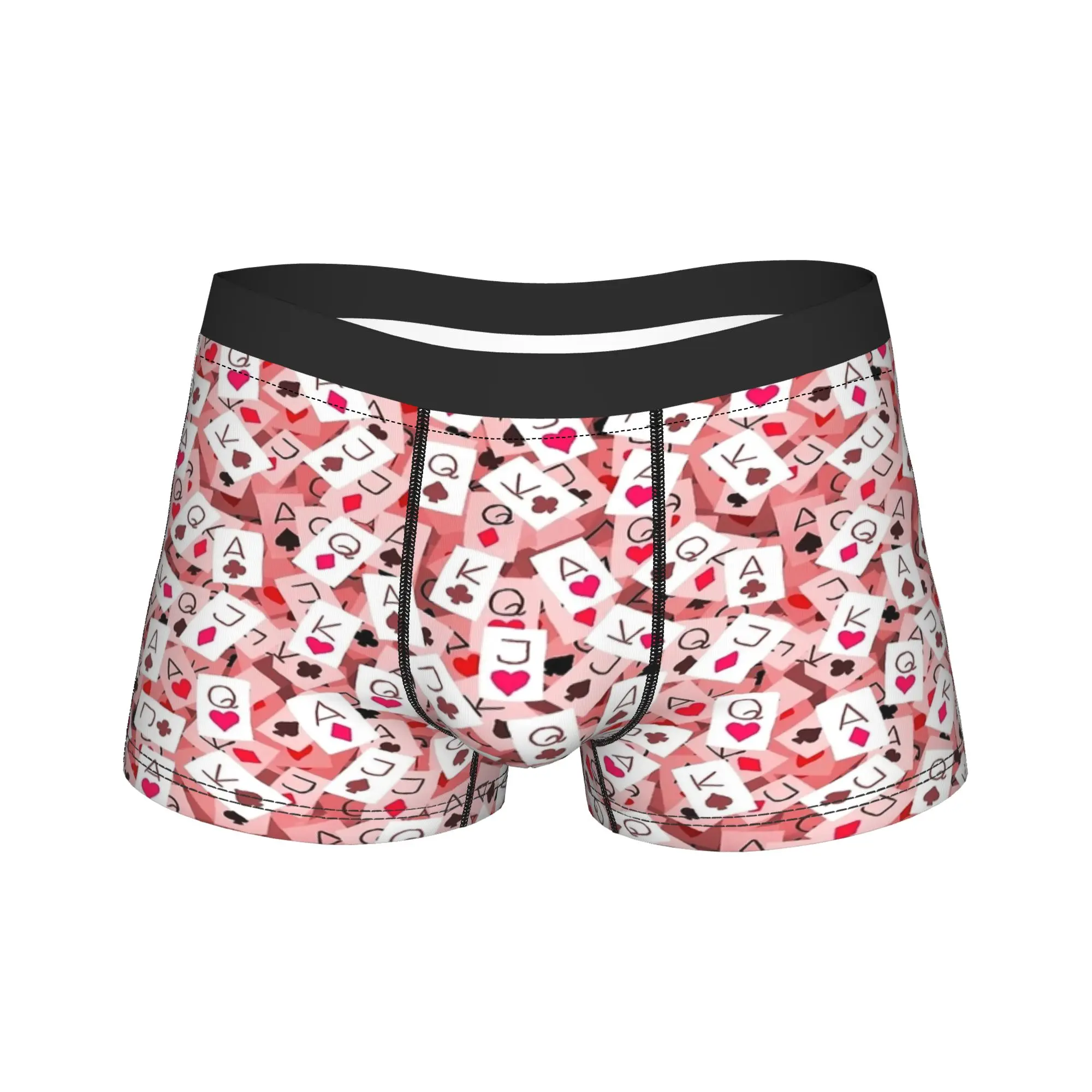 

Красное нижнее белье с карточками в покер, шорты-боксеры с принтом, модные мужские трусы, удобные шорты, трусы, подарок на день рождения