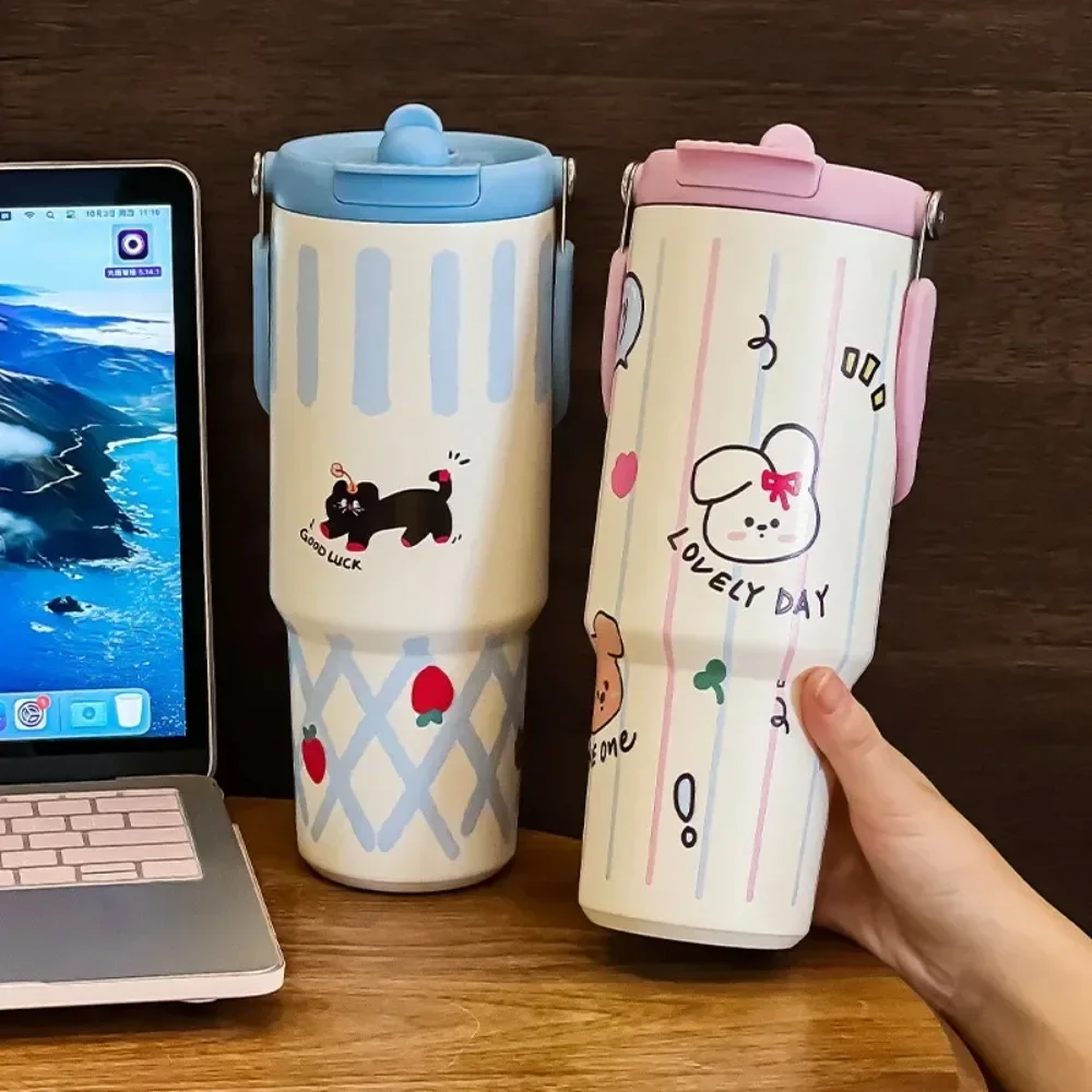 

900ml 304 Stainless Steel Thermos Cup Vacuum Insulated Tumbler Double-layer Insulation Cold Hot Travel Mug Vacuum Flask