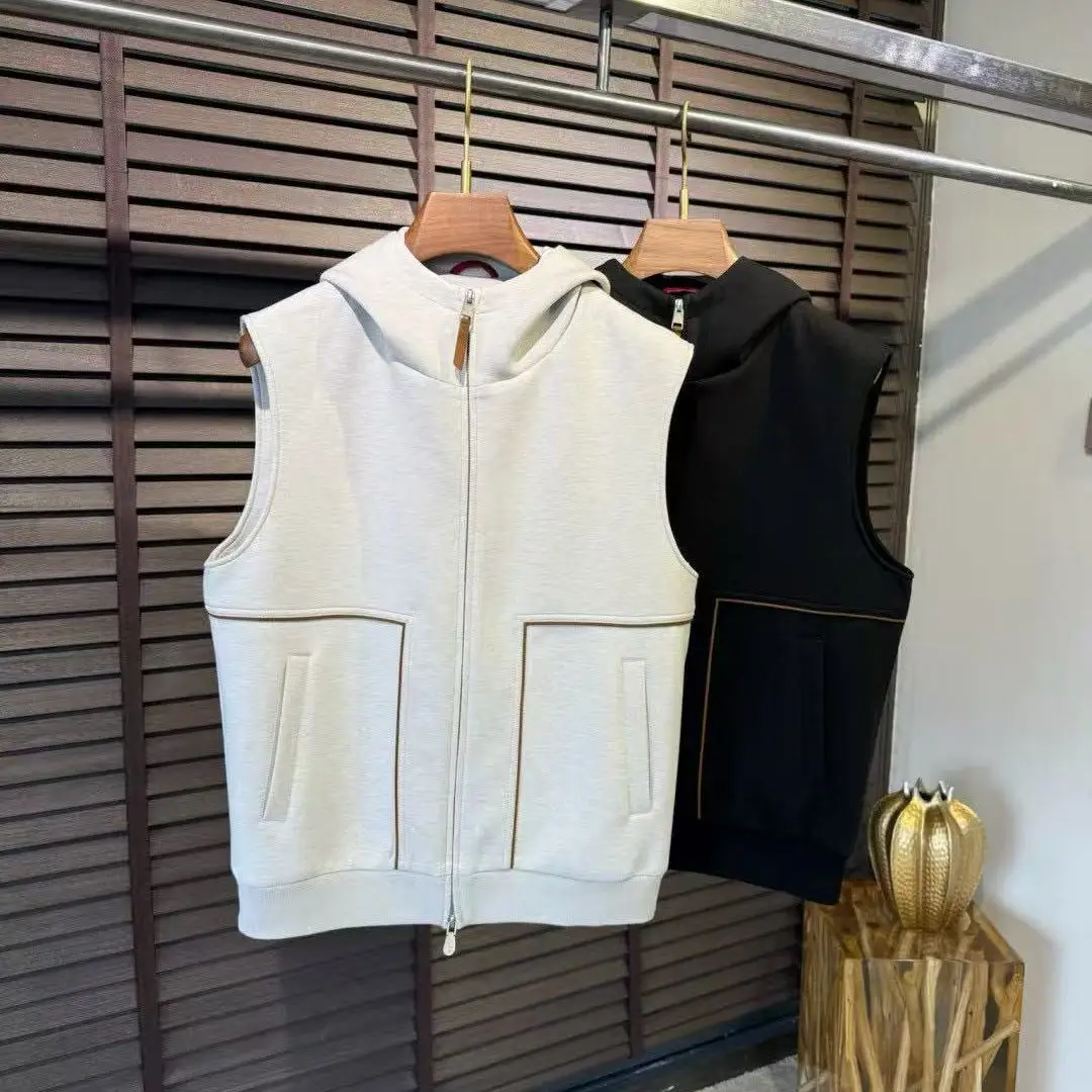 

BC Italian men's clothing autumn and winter new old money style men's hooded vest business casual simple high-end coat