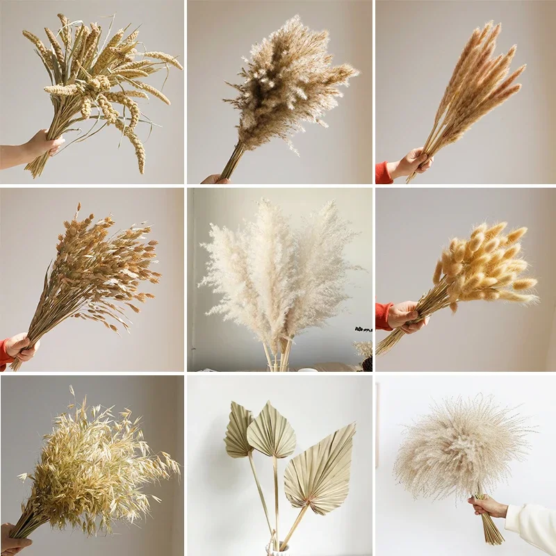 

Boho Wedding Flower Arrangements Dried Pampas Grass Decor,Artificial Pampa Natural Bouquet Home Decoration Diy Craft Accessories