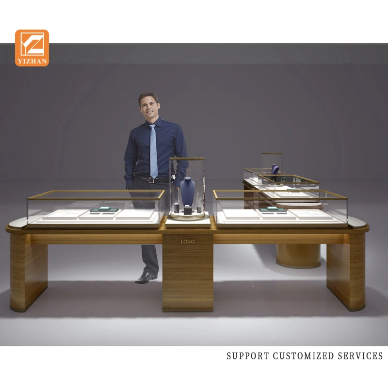 Custom.China Style Factory Direct Sale Customized Displays Racks Shelf Jewelry Store Eyeglass Wood Cabinet Showcase Display