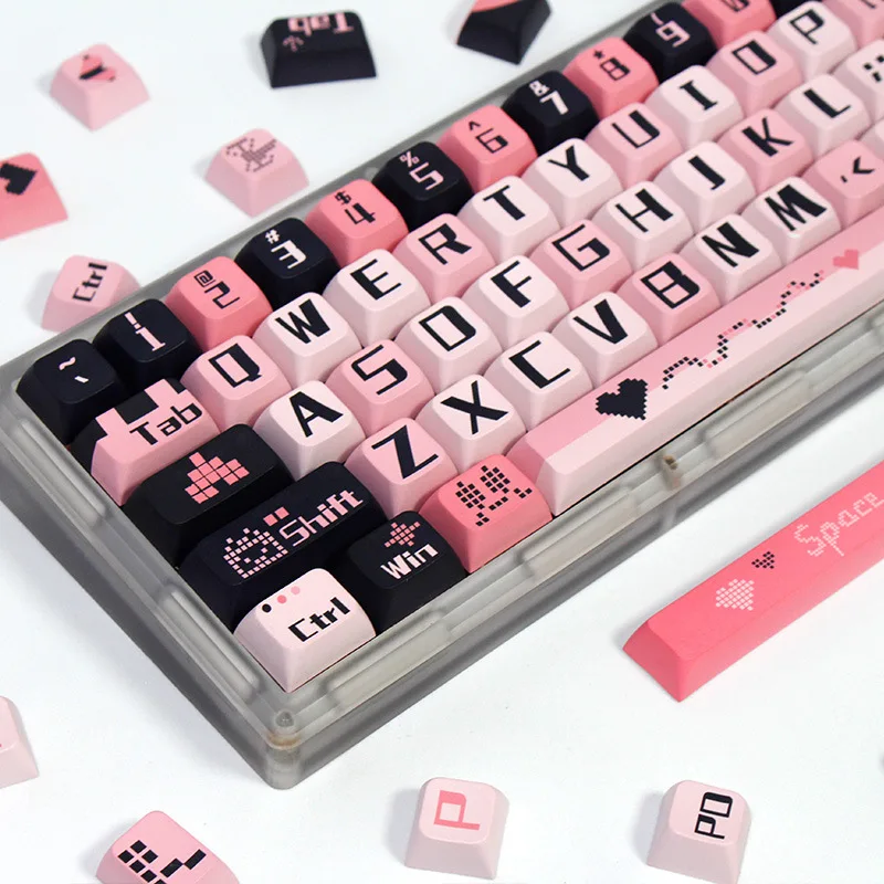 Pink Passionate Keycap Pbt Material Xda Height Five Sided Heat Sublimation Suitable Tablets Laptops Mechanical Keyboards Keycaps