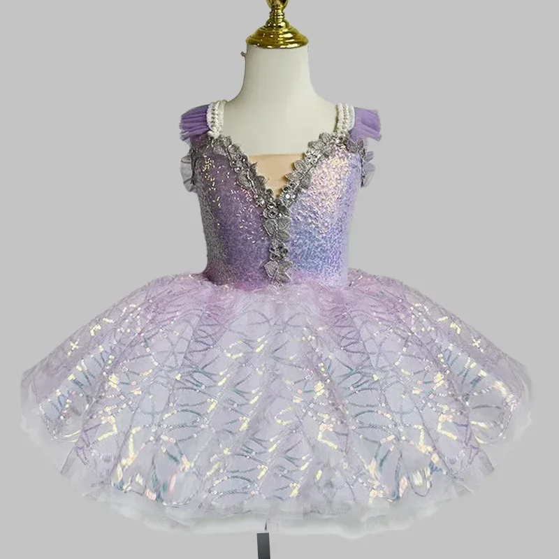 Vestito da tutu di balletto professionale con paillettes per bambini per ragazze Bambini Costumi di danza del cigno Costumi di balletto per donne adulte Abbigliamento da ballo