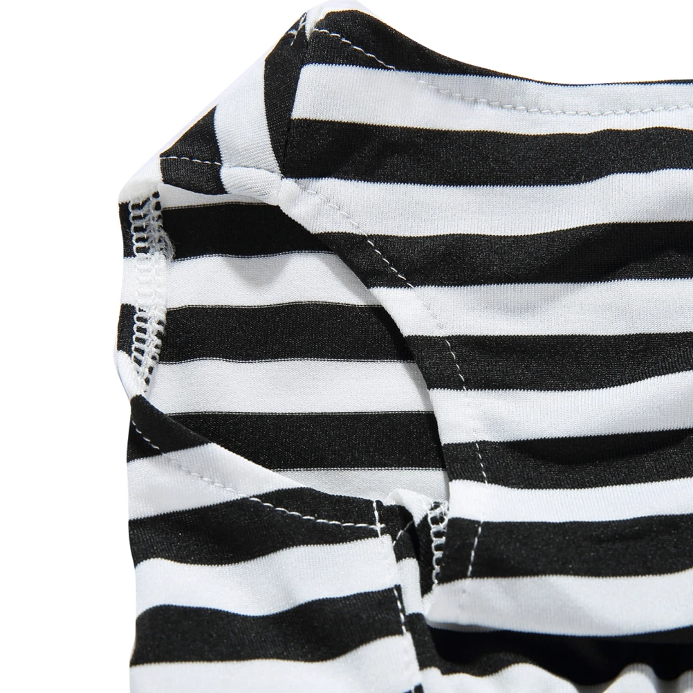 

Summer Pet Dog Dress Black White Stripes Sleeveless Puppy Skirt Cute Elegant Clothes Holiday Photos Dog Dresses