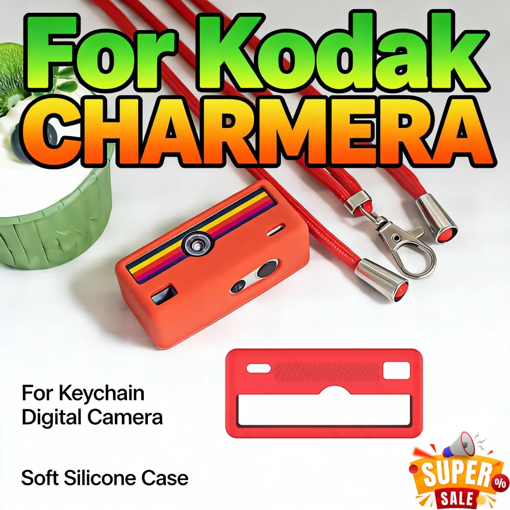 Protective Silicone Case Sleeve with Lanyard for Kodak CHARMERA Keychain Digital Camera Soft Scratch Resistant Shell