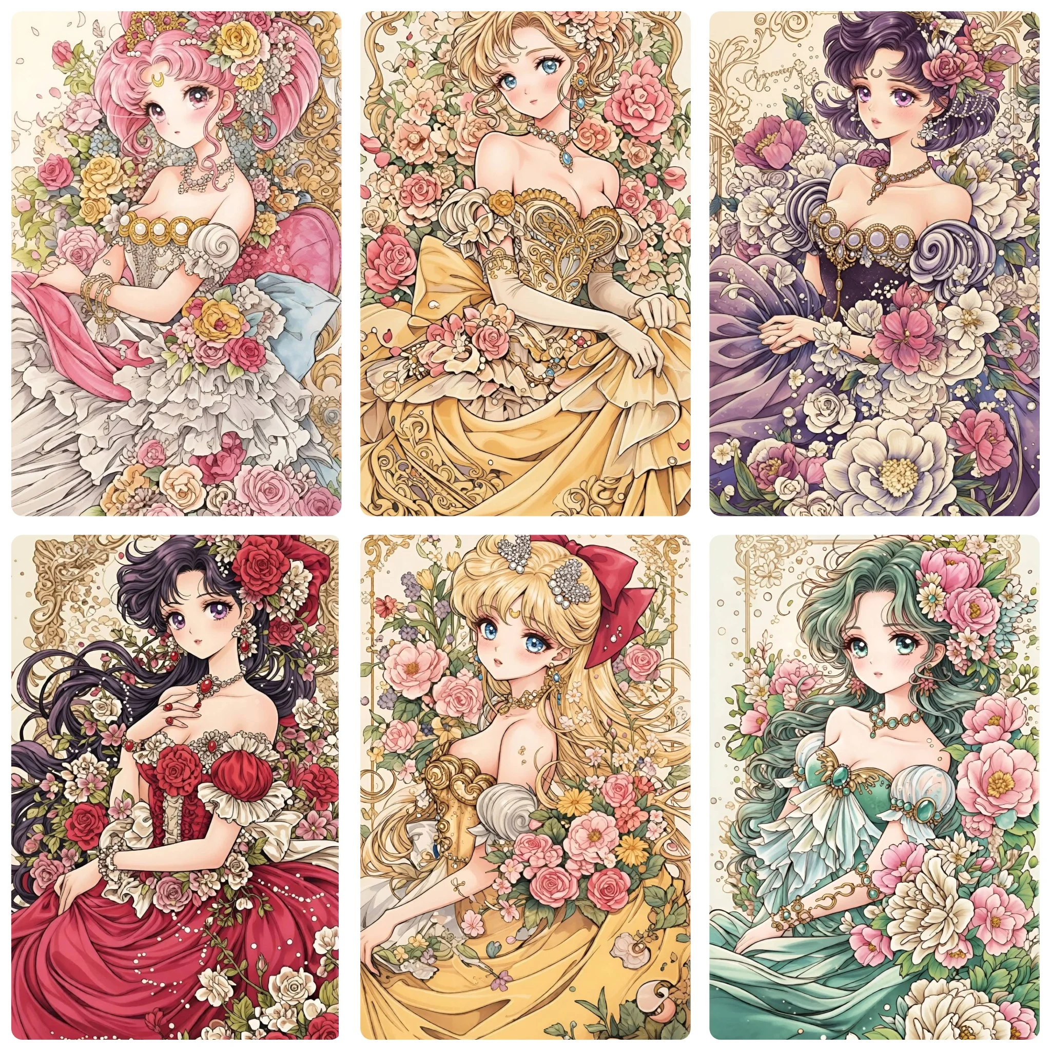DIY Vintage Noble Anime Maiden Diamond Painting, Floral Elegant Maiden Art For Living Room Home Wall Decoration Handmade Gift