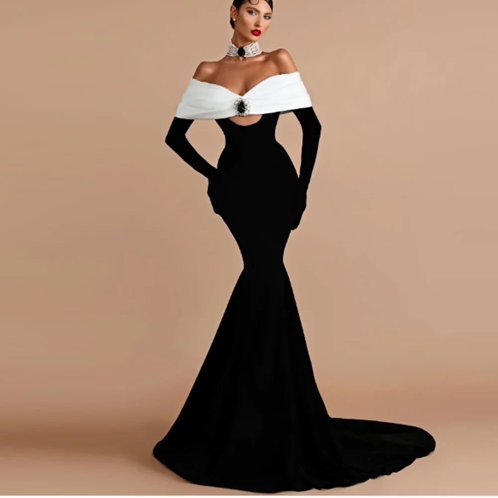 Vestido de noche personalizado de terciopelo elegante sin guantes, sirena Sexy, precioso corte, fiesta Formal para mujer, ropa de graduación para eventos