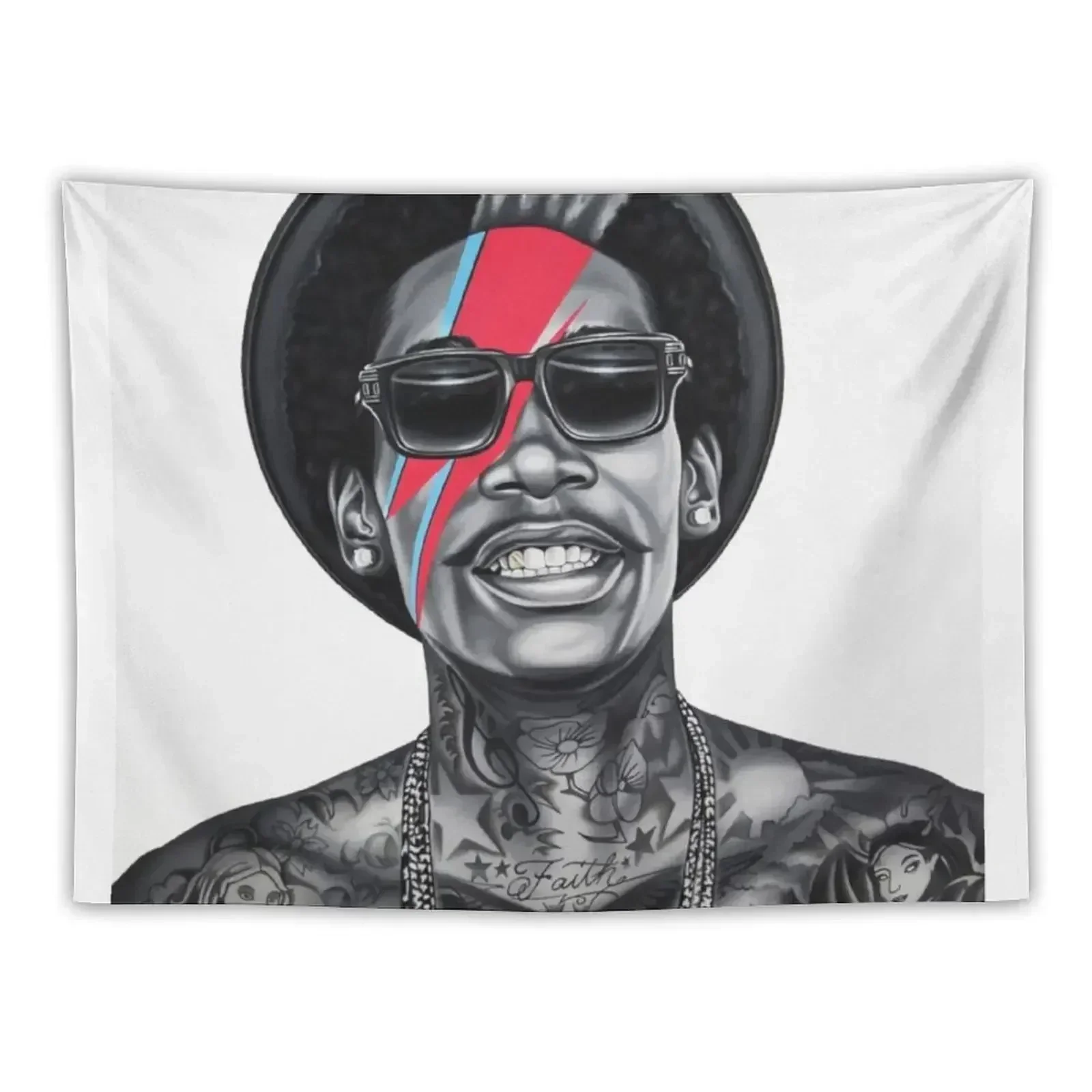 

WIZ KHALIFA OFFICIAL FACE Tapestry Home And Comfort Decor Wall Art Art Mural Room Decorations Aesthetic Tapestry