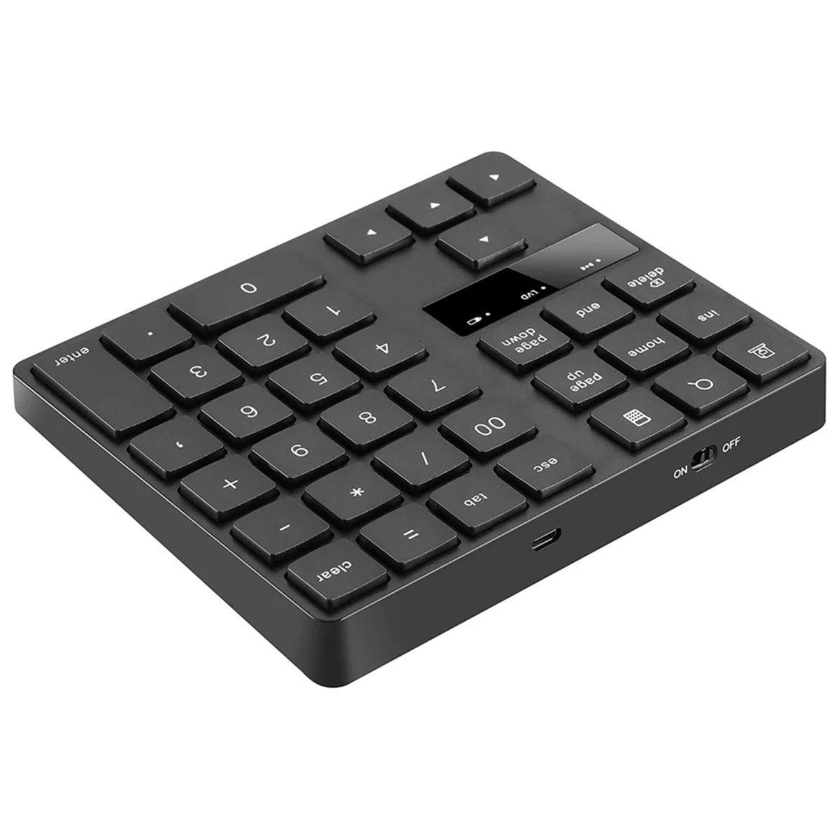 ABJZ New 2.4G Wireless Numeric Keyboard Portable 35 Keys Financial Accounting Office Keyboard Rechargeable Black Keyboard