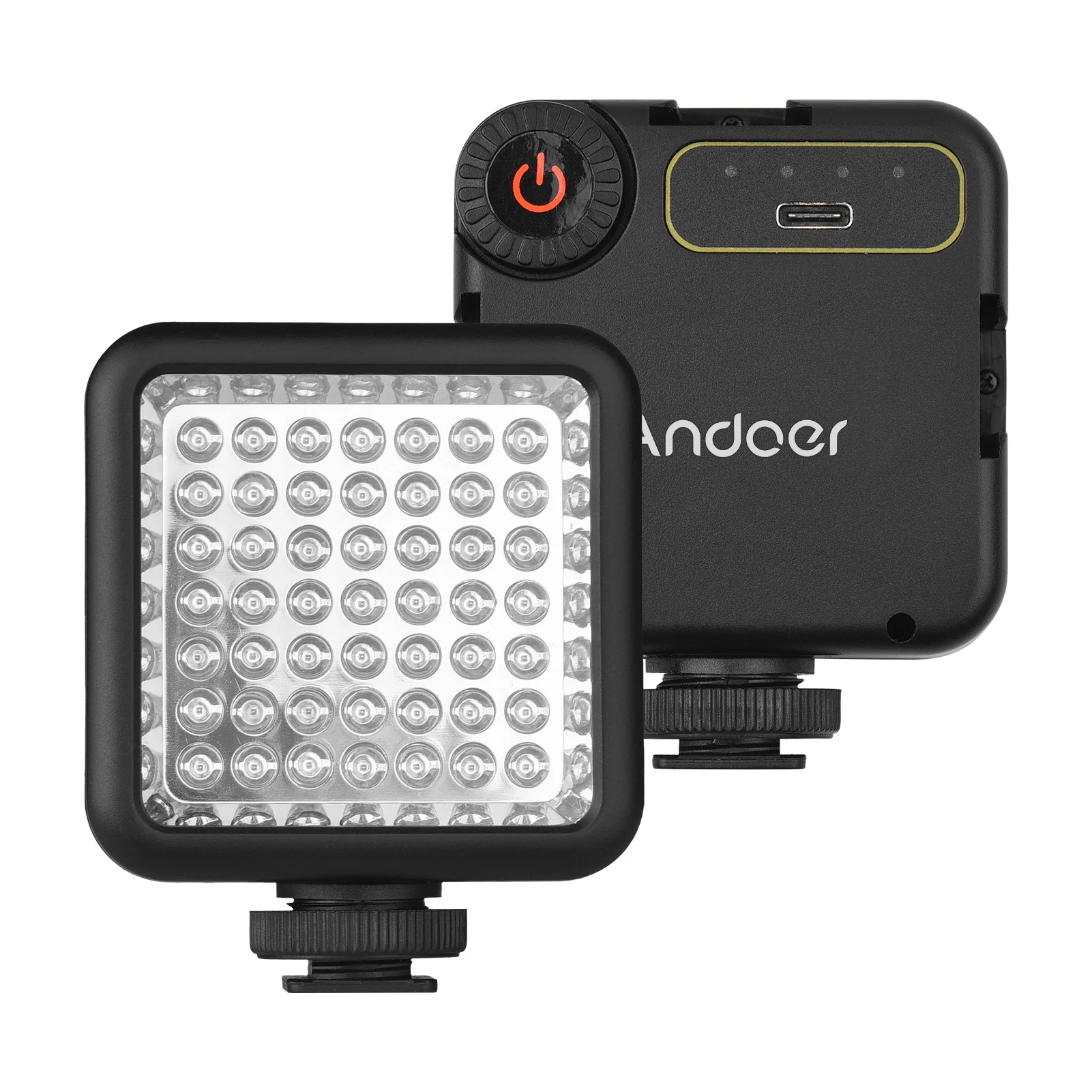 Andoer IR49S Mini IR Night Vision Light Infrared for Video Camera Built-in Battery with 3 Cold Shoe Mount for Vlog Recording