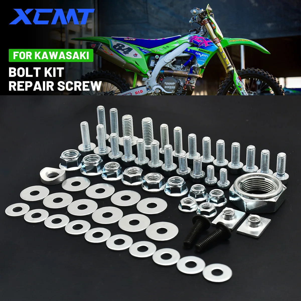 

Motorcycles Fairing Fender Screw Bolt Kit Fastener Set For KAWASAKI KX KLX KXF 85 100 125 250 450 KX250 KX250F KX450F 2003-2025