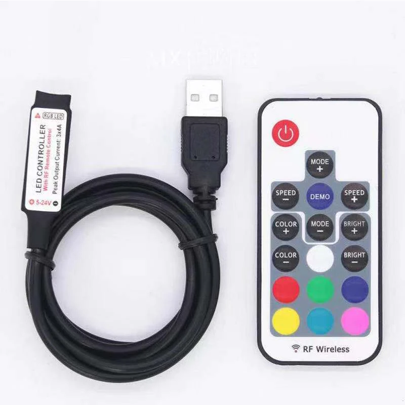 จอควบคุม LED แบบ USB DC 5V ควบคุมแสงไฟสีผ่านบลูทูธไวไฟสำหรับ SMD 5050 2835 RGB แถบไฟ LED ทีวีตู้คอมพิวเตอร์ไฟพื้นหลัง