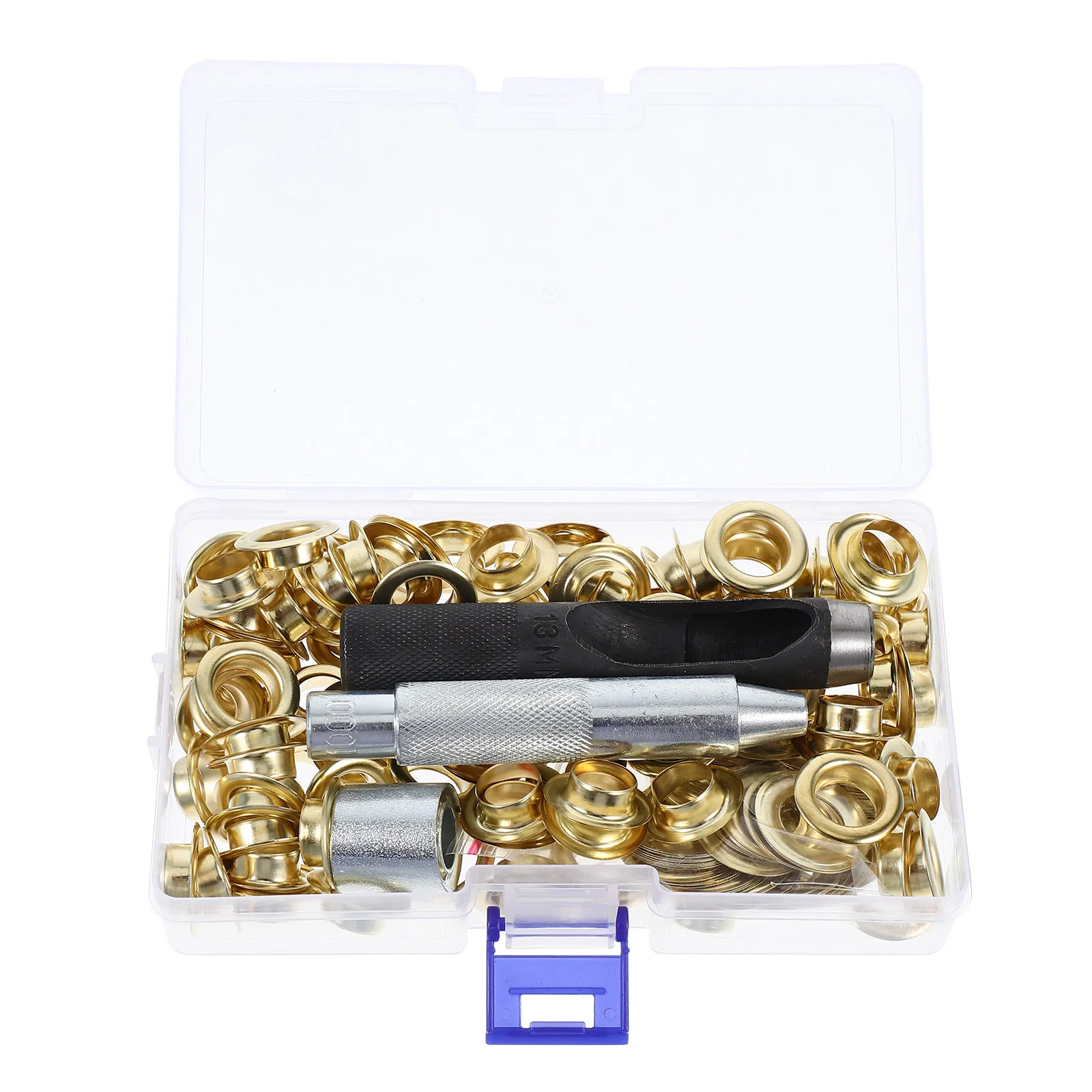 100Sets Eyelet Punch Tool Kit Ring Hole Grommet Pliers Set for Crafting Belt Making Tarp Repair Rivet Installation
