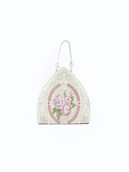 Retro court style women's bag, lace embroidery, pearl bag, handbag, fairy gentle and versatile triangle bag