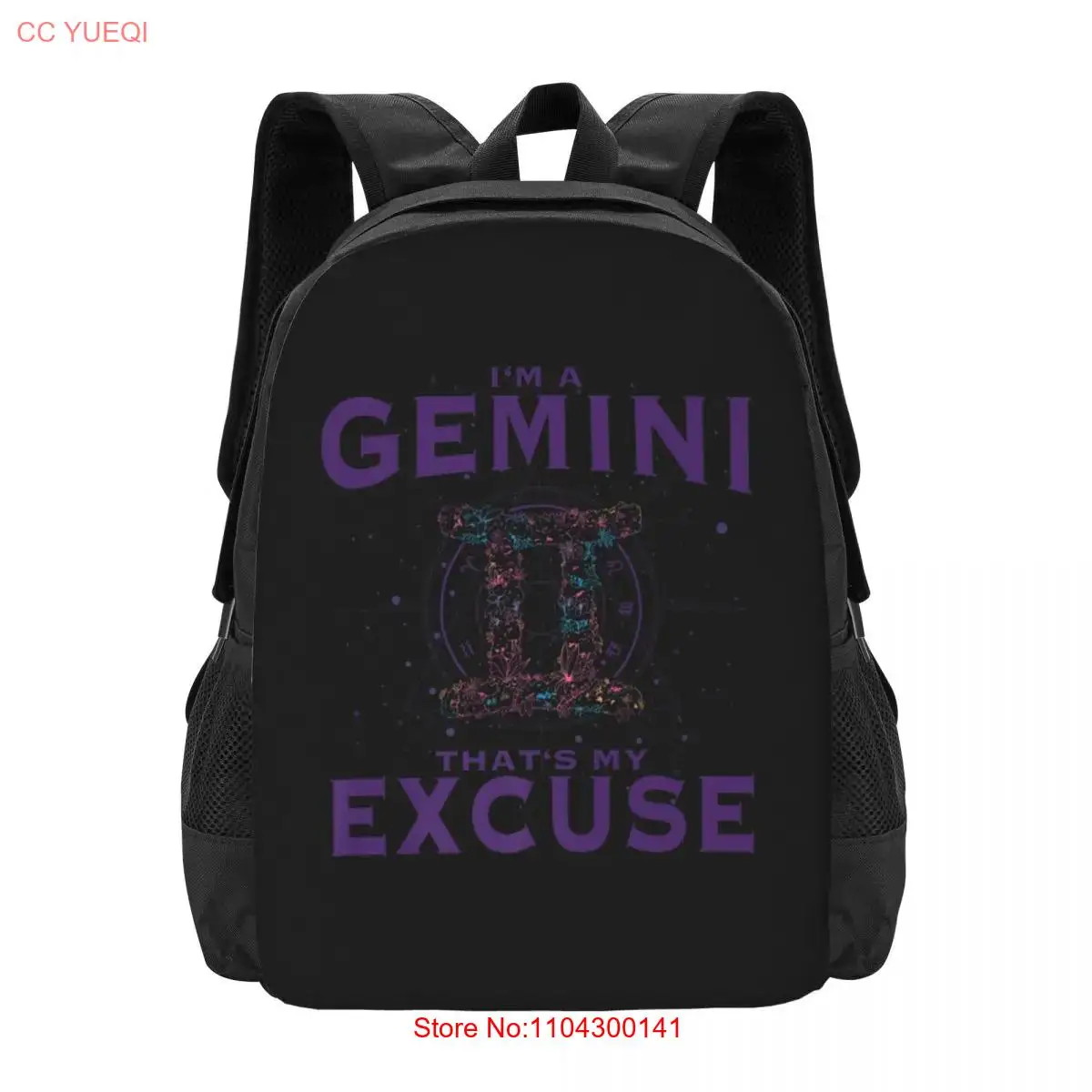 

Рюкзак I Am A Gemini со знаком зодиака, графическое искусство, близнецы, гороскоп, рюкзак для совместной работы, большая вместимость, милые складные рюкзаки для одежды