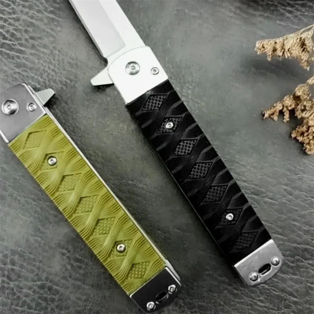 Z04 Outdoor Portable Utility Pocket Knife Nylon Fiber Handle Self Defense Hunting Survival Folding Blade Multi-purpose EDC Knife