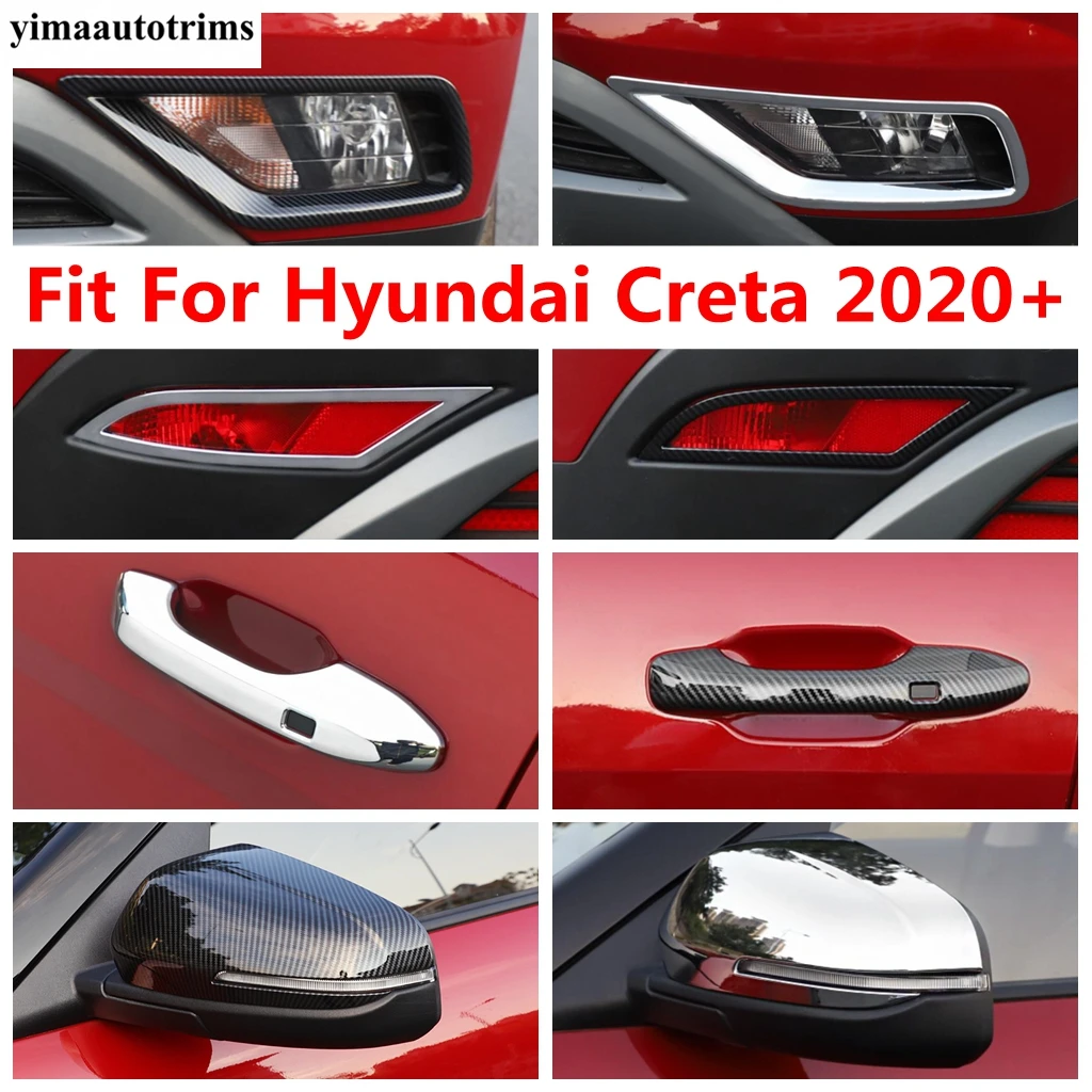 

ABS Chrome Accessories For Hyundai Creta 2020 -2022 Rearview Mirror Cap Front Rear Bumper Fog Lights Lamp Door Handle Cover Trim