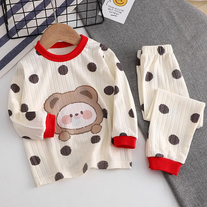 Children Suits Boys Kids Girl 2 Pieces Sets Pajamas Print Toddler Long Sleeve Tshirt +Pants Baby Girl Clothes Kids Clothes