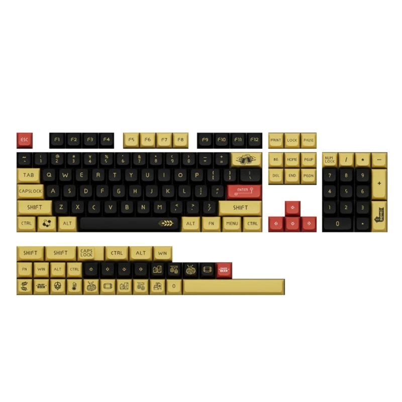 134 Keys Keycap Mechanical Keyboard Keycaps PBT XDA Craft Brew Theme For dz60/61/64/68/84/87/96/980/104/108