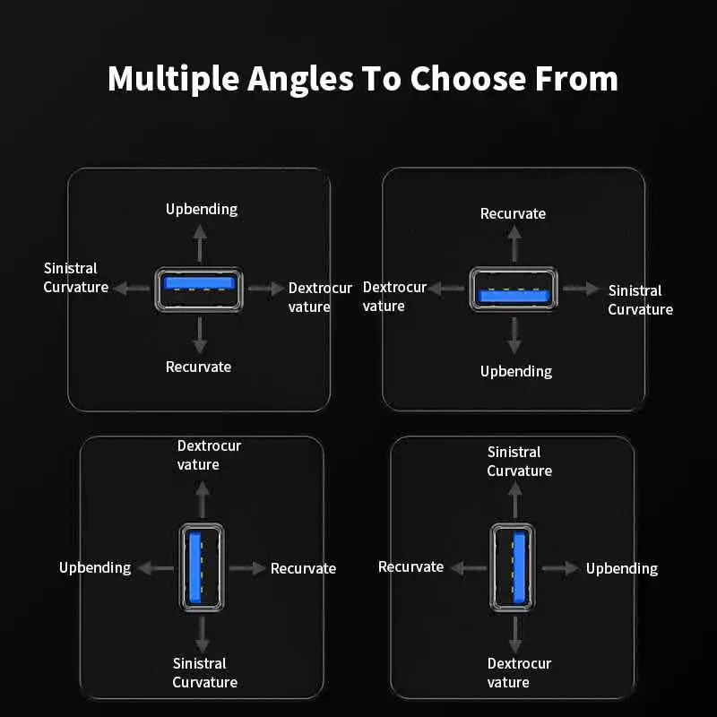 USB 3.0 Right Angle Data Cord Up/Down/Left/Right Bends Extension Line USB 90 Degree Male to Female Power Connection Cable