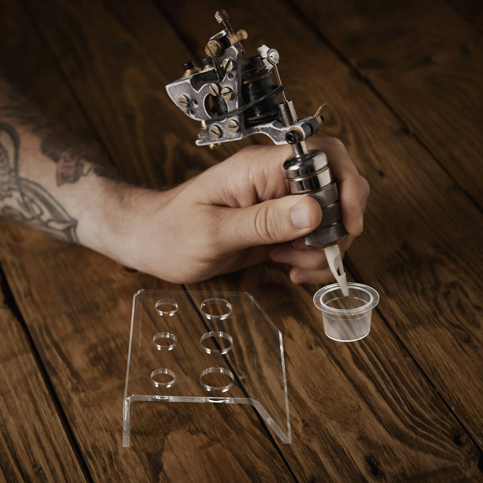 

1Set Tattoos Supplies Ink Holders Easy to Use and for Preserving Paint Or Ink Cups Compact Tattoos Cup