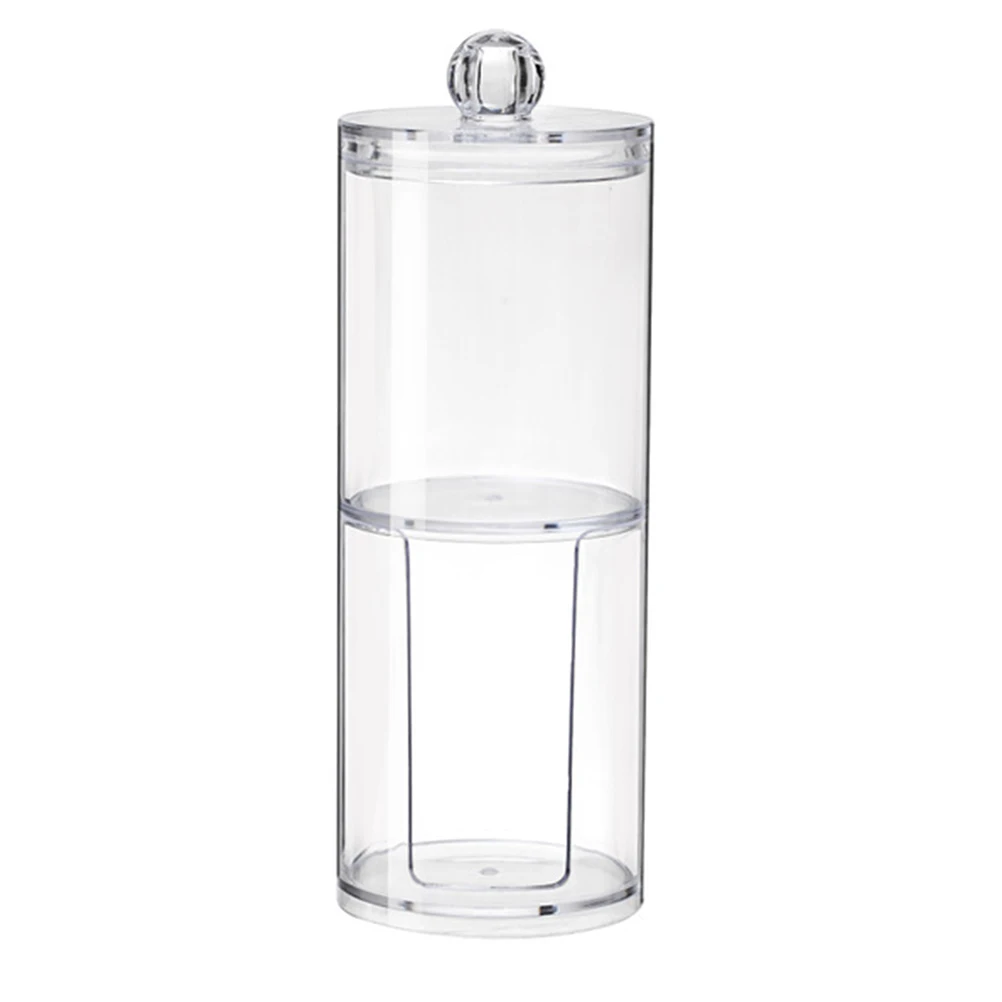 

1pc Cotton Swab Storage Box Transparent Organizer for Cotton Pads Buds Household Container Bathroom Living Room Use Double