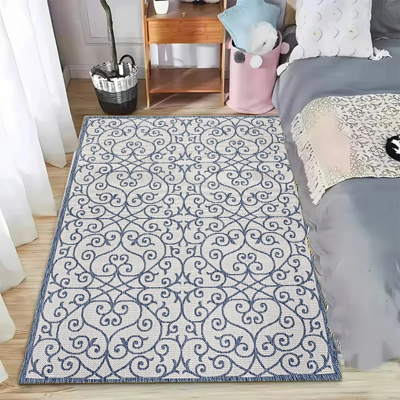 Elegant European Scroll Vine Area Rug Large Carpet for Living Room Bedroom Hallway Entryway Kitchen Stylish Decor Floor Mat
