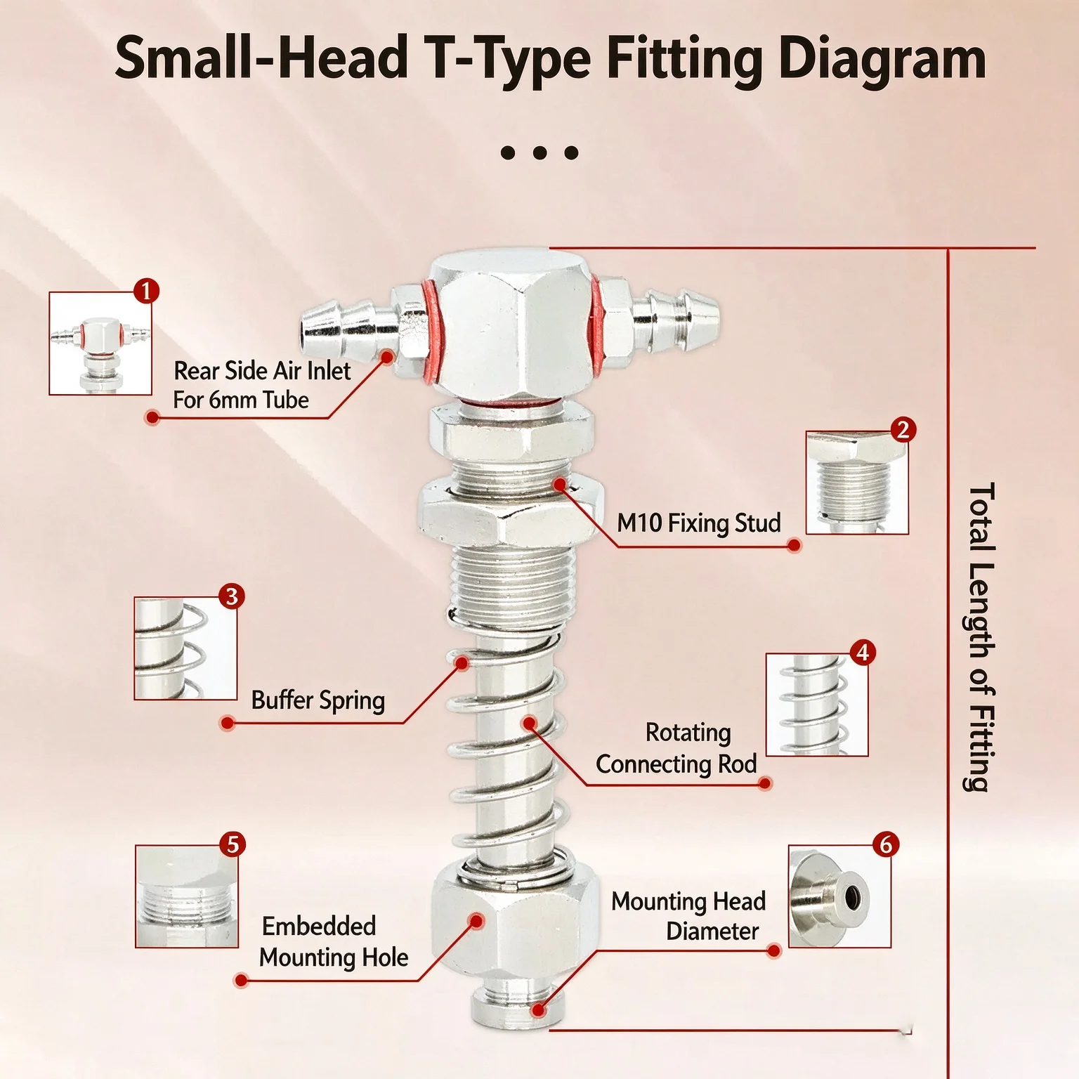 Manipulator accessories vacuum suction cup seat side intake T-type pneumatic element fixing bracket