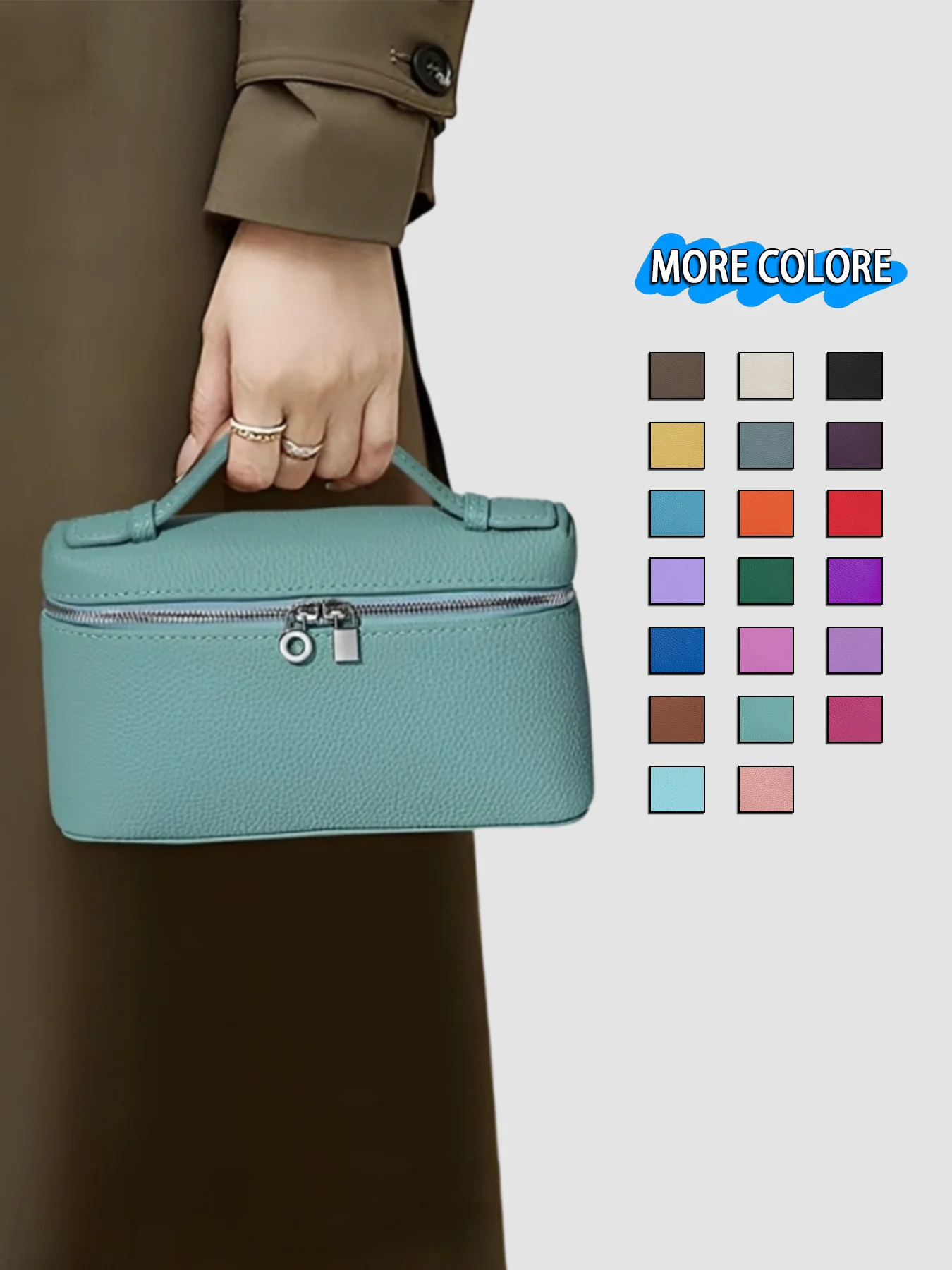 Lunch box bag women's new summer vintage genuine leather box bag handbag crossbody small bag