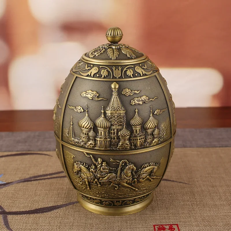 Creative  Loose Leaf Tea Container Retro Style Metal Large Tea Storage Jar  Kitchen Canister for Loose Tea Coffee Candy