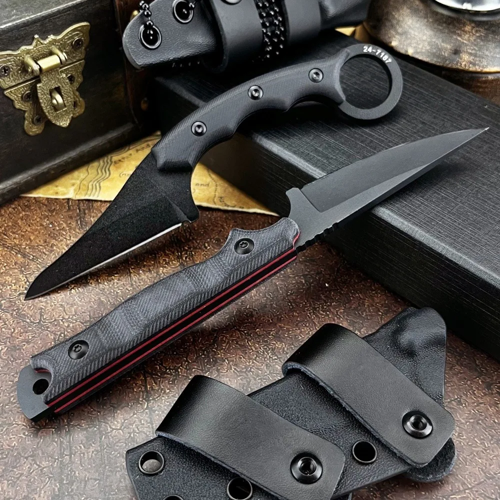 

Горячий нож для выживания с фиксированным лезвием и ножнами, лезвие 8Cr13Mov, ручка G10, портативный карманный нож для улицы, EDC, инструмент для самообороны, кемпинга