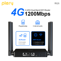 Plery WIFI5 1200Mbps 4G LTE Router 2.4G/5.8G WiFi Routers 2*LAN Ports 4G Router Nano SIM Card WPA3 For Home/Travel/Outdoor Use