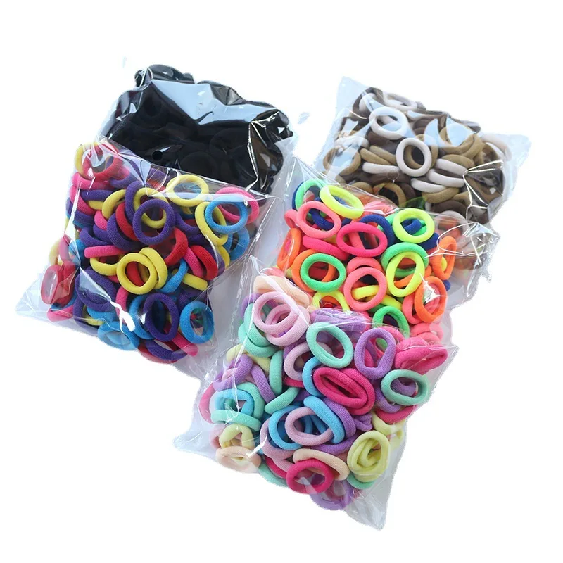 Mini Hair Coils 100pcs Baby Hair Ties Stretchy Towel Scrunchies Soft Candy Colors No Slip Hair Accessories Daily
