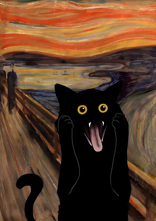 

Screaming Cat Animal 500/1000/1200/2000 PCS Jigsaw Puzzles Challenging Family Activity Games for Gameroom Bedroom Unique Gifts