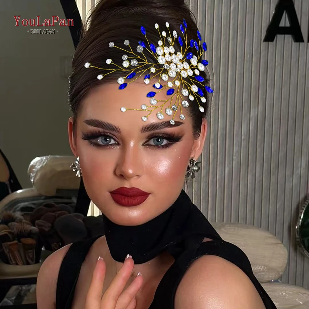 

TOPQUEEN Handmade Bridal Rhinestone Pearl Hair Comb Bridal Hairwear Wedding Hair Accessories Woman Party Head Jewelry HP851