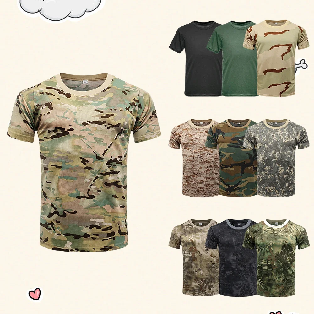 

Vintage Camouflage T-Shirt Clothes Outdoor Fashion Casual O Neck Short Sleeve Summer Street Oversized Men Outdoor Sport T Shirts